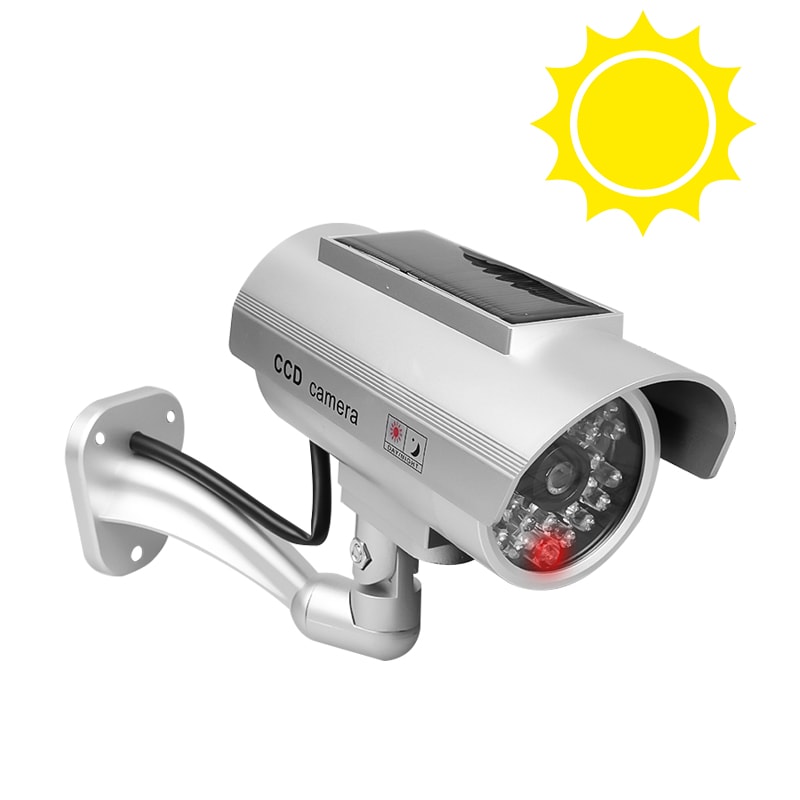 Simulation Solar Camera Fake CCTV Surveillance With Flashing LED Light Outdoor Waterproof Security 5