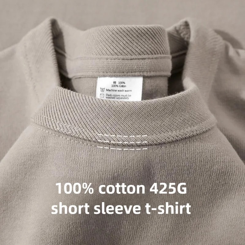 Heavyweight Mens Cotton TShirt Premium Comfort Breathable Fit For Summer 4