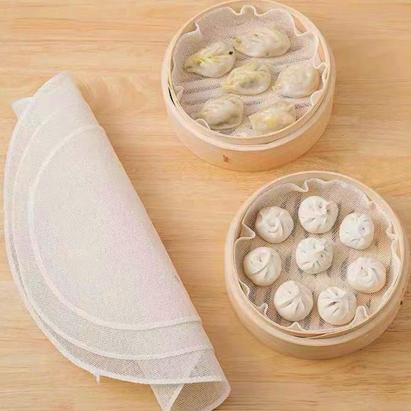 Pure Cotton Steamer Cloth for Steaming Rice & Buns | Round Kitchen Steamer Mat
