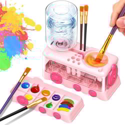 painting supplies set with brush holder and palette for artists