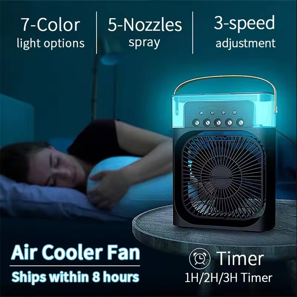 Portable Air Cooler Mini Home Humidifier With LED Night Light For Office Personal Air Conditioning 0