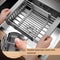 SpaceSaving Folding Kitchen Sink Drain Rack Stainless Steel Dish Organizer 4