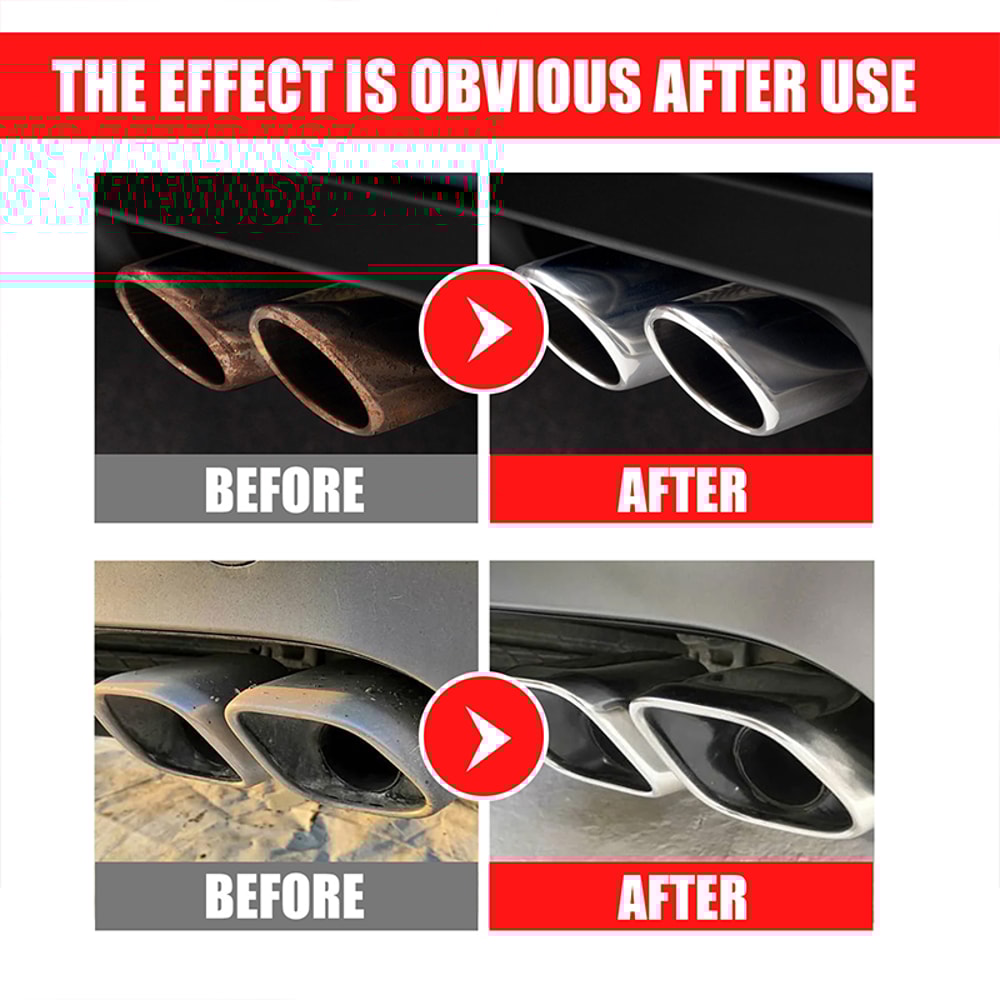 Car Motorcycle Exhaust Pipe Cleaner Set Rust Remover With Gloves Brush Maintenance Tool For Exhau 2