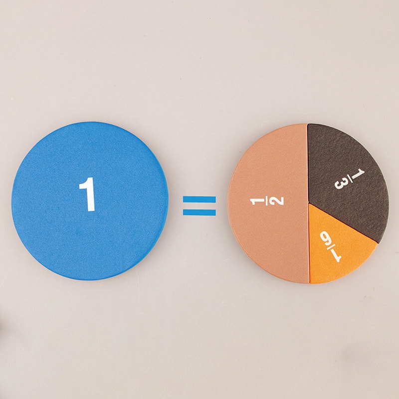 Montessori Math Tool Set for Kids EVA Fractions Teaching Instrument STEM Learning Gift