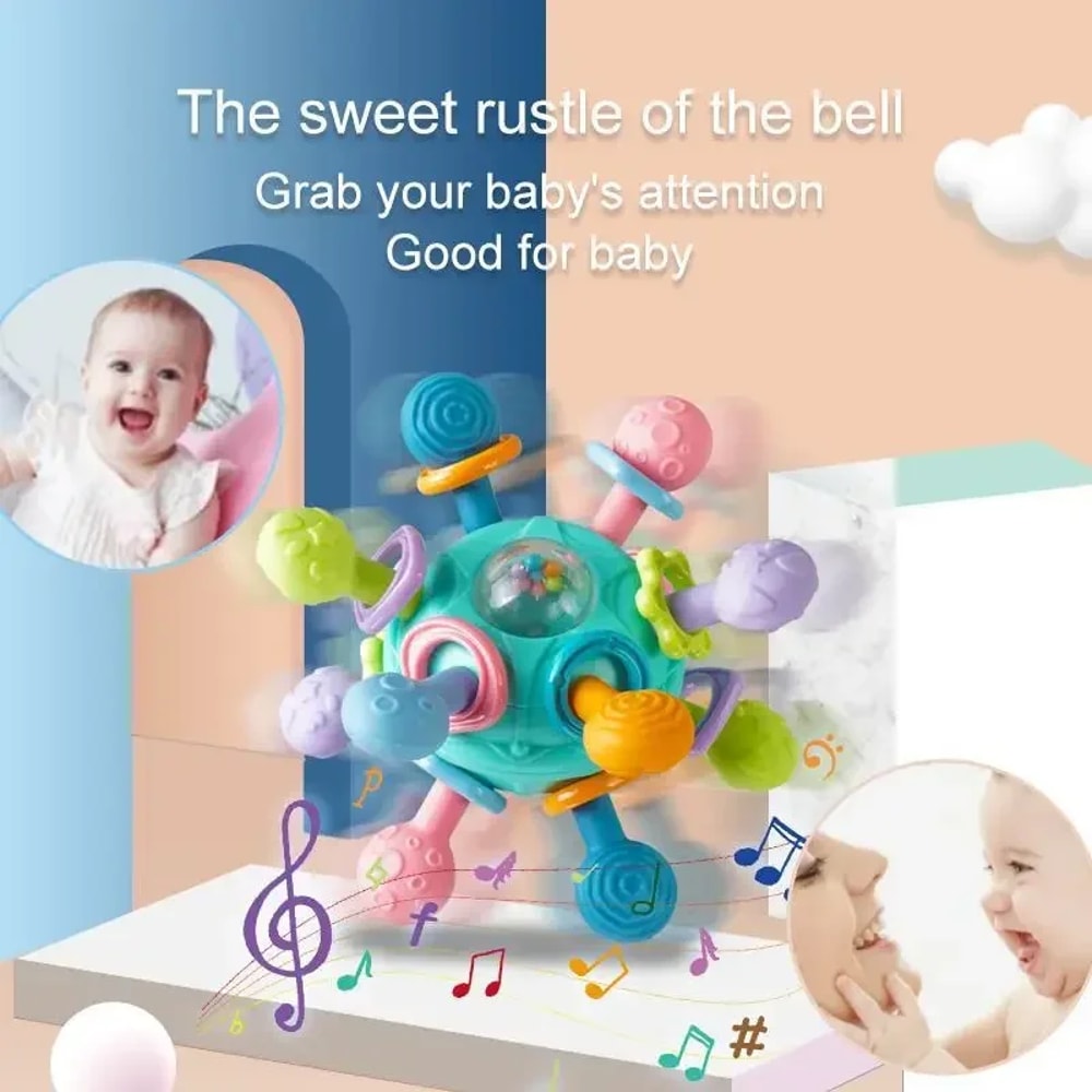 Rotating Baby Rattle Teether Sensory Development Toy For Infants 1
