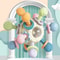 Rotating Baby Rattle Teether Sensory Development Toy For Infants 4