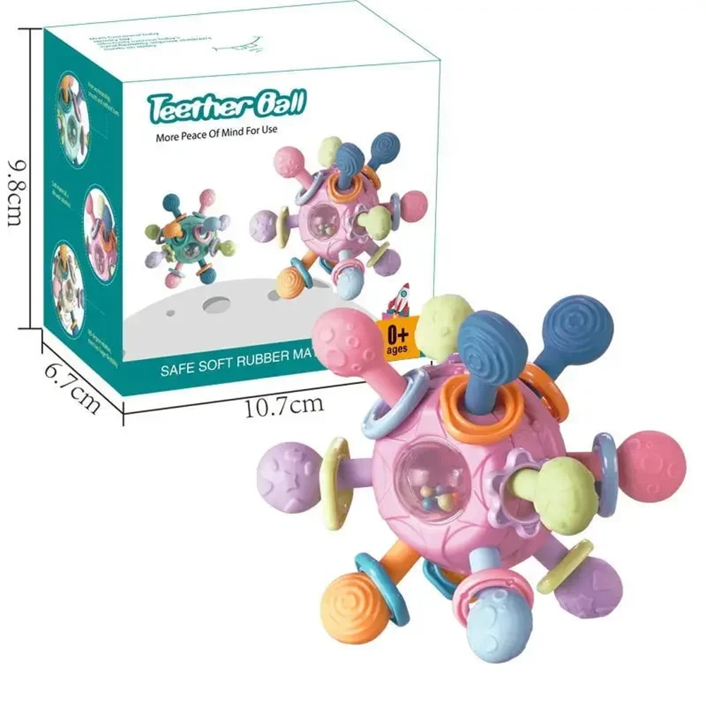 Rotating Baby Rattle Teether Sensory Development Toy For Infants 8