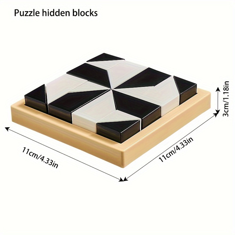Hidden Block Puzzle Brain Teaser Logic Puzzle Game for Kids and Adults Spatial Reasoning Educational Toy