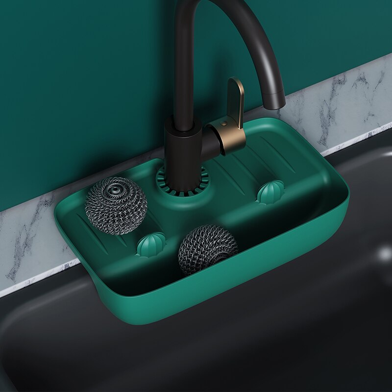Silicone Sink Faucet Mat Splash Guard Kitchen Sink Organizer Water Catcher Pad 2