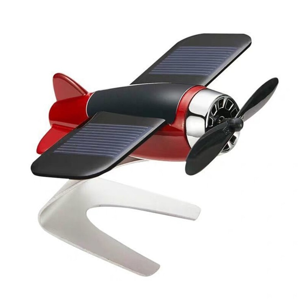Solar Powered Airplane Dashboard Ornament Decorative Solar Car Decoration For Car Interior Desk Gif 2