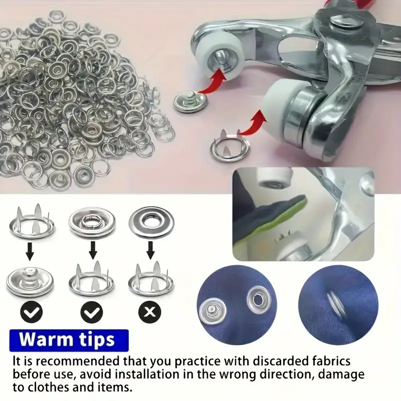 Heavy-Duty Snap Button Pliers Set for DIY Metal Buckle & Rivet Sewing