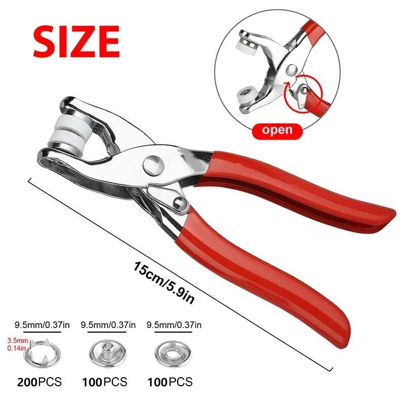 Heavy-Duty Snap Button Pliers Set for DIY Metal Buckle & Rivet Sewing