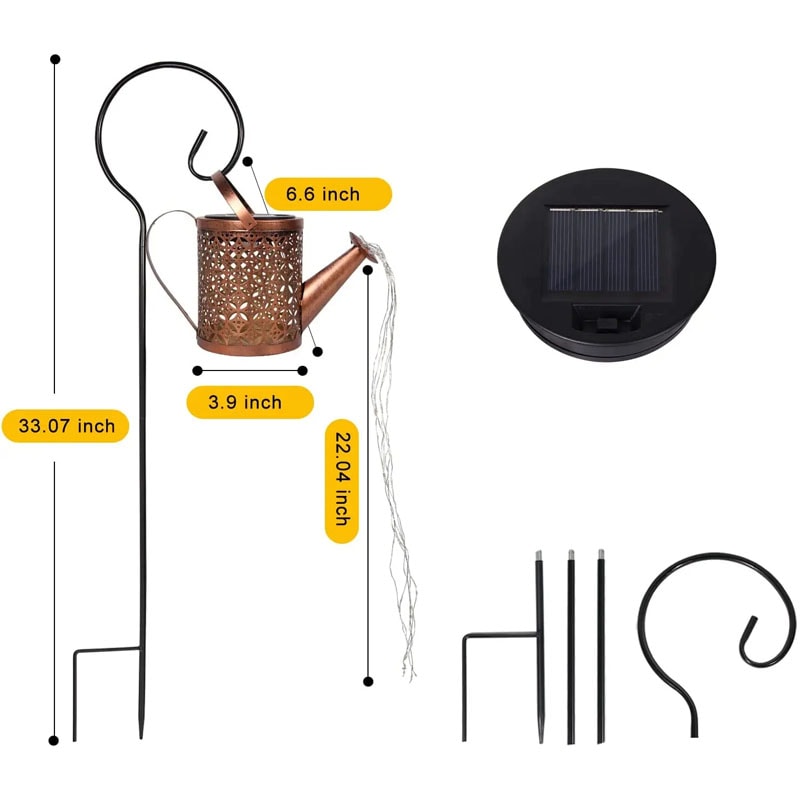 Solar Watering Can Lantern for Outdoor Garden & Patio Decoration