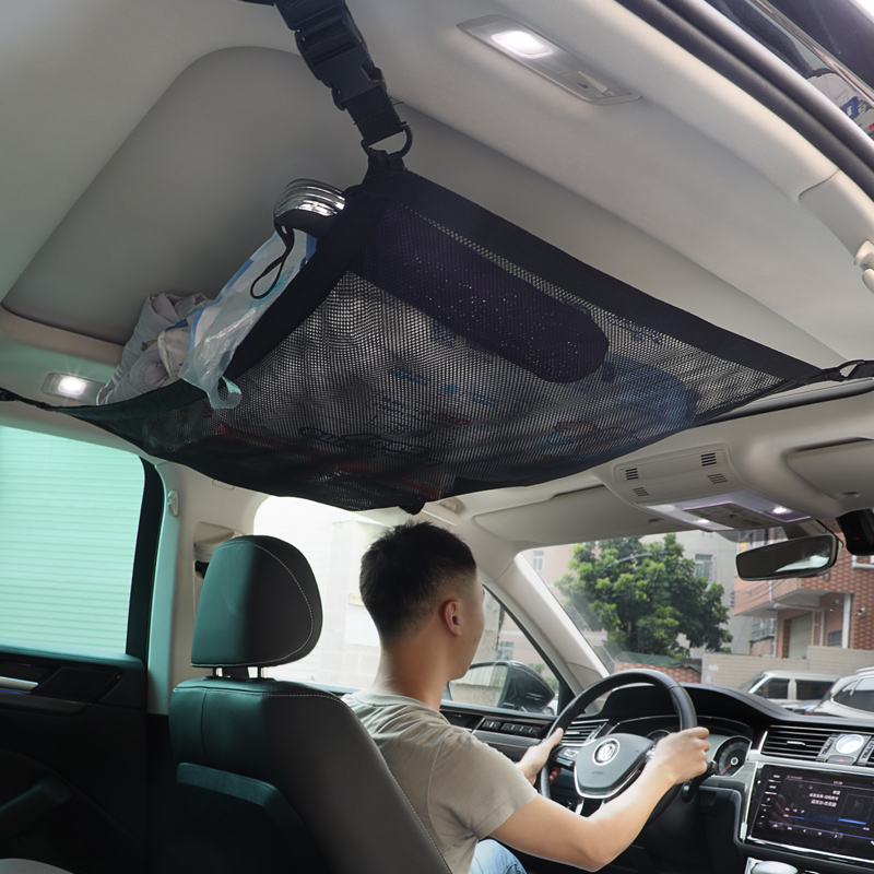 Universal Car Ceiling Storage Net Premium Car Roof Cargo Net Mesh Organizer Interior Car Organizer Bag