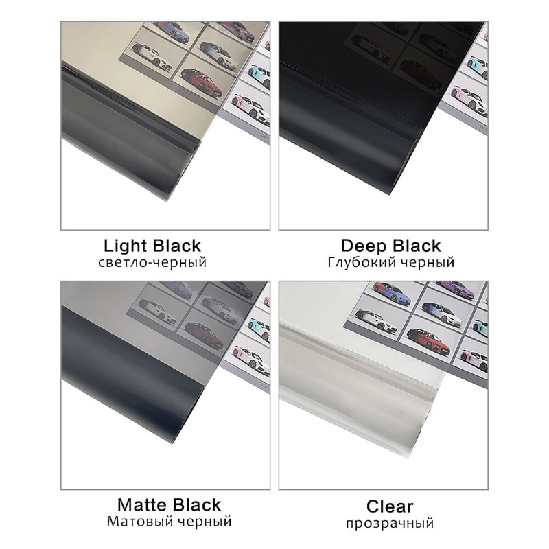 Premium Car Headlight Tint Film Smoke Black Vinyl Waterproof Protection