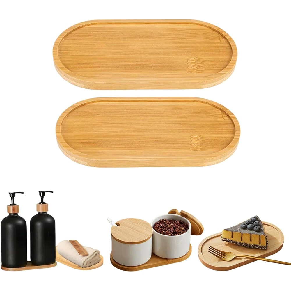 Eco-Friendly Beech Oval Tray, Mini Solid Wood Plate for Kids & Small Servings