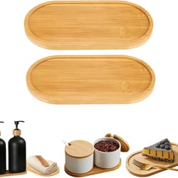 eco-friendly beech oval tray, mini solid wood plate for kids & small servings