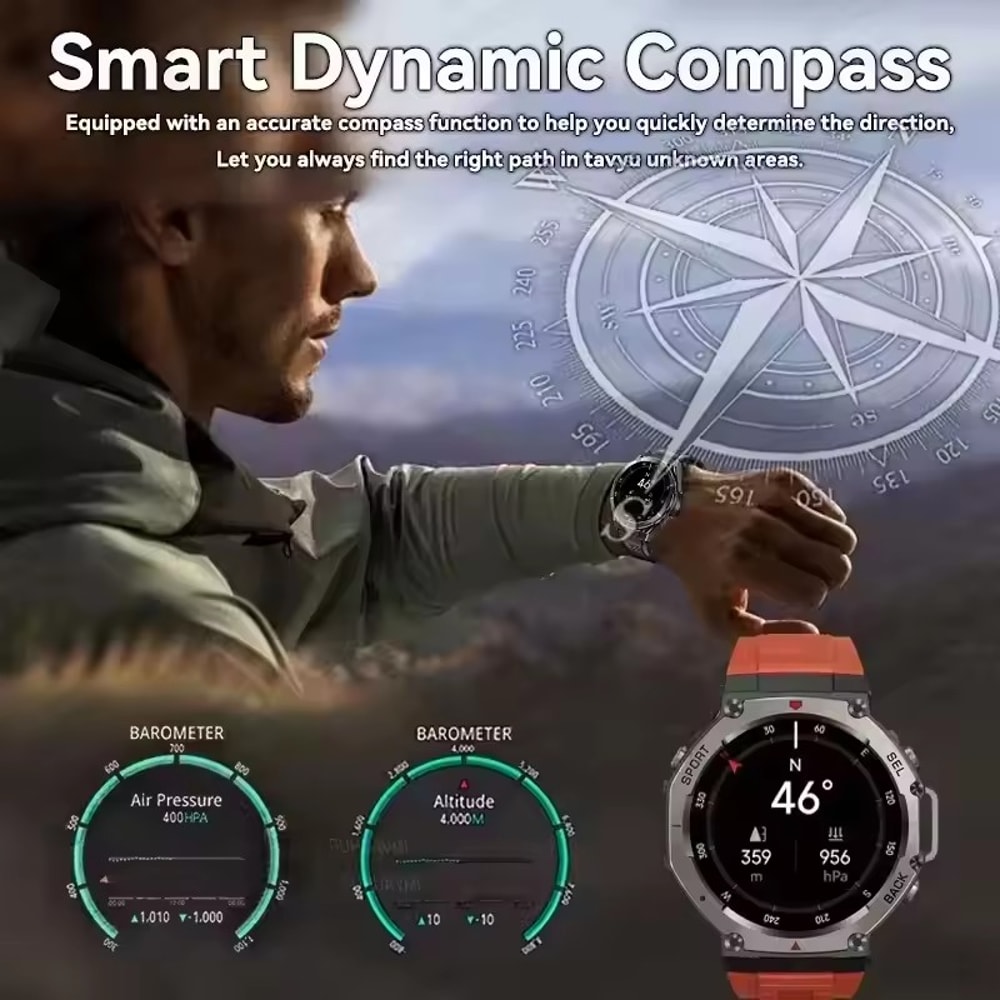 Military Smartwatch With Bluetooth GPS Waterproof Adventure Watch 5
