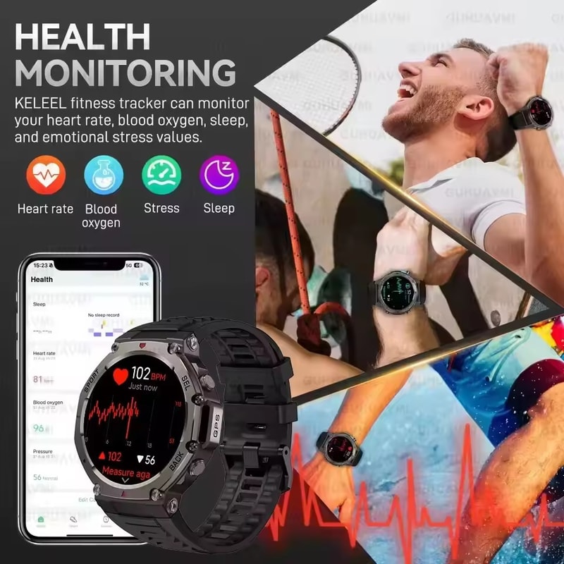 Military Smartwatch With Bluetooth GPS Waterproof Adventure Watch 6