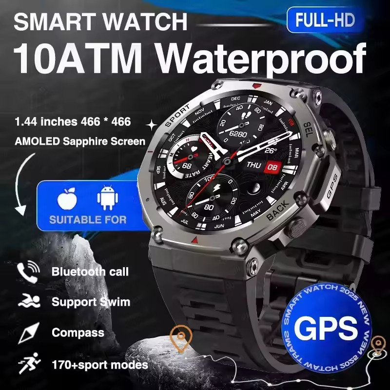Military Smartwatch With Bluetooth GPS Waterproof Adventure Watch 9