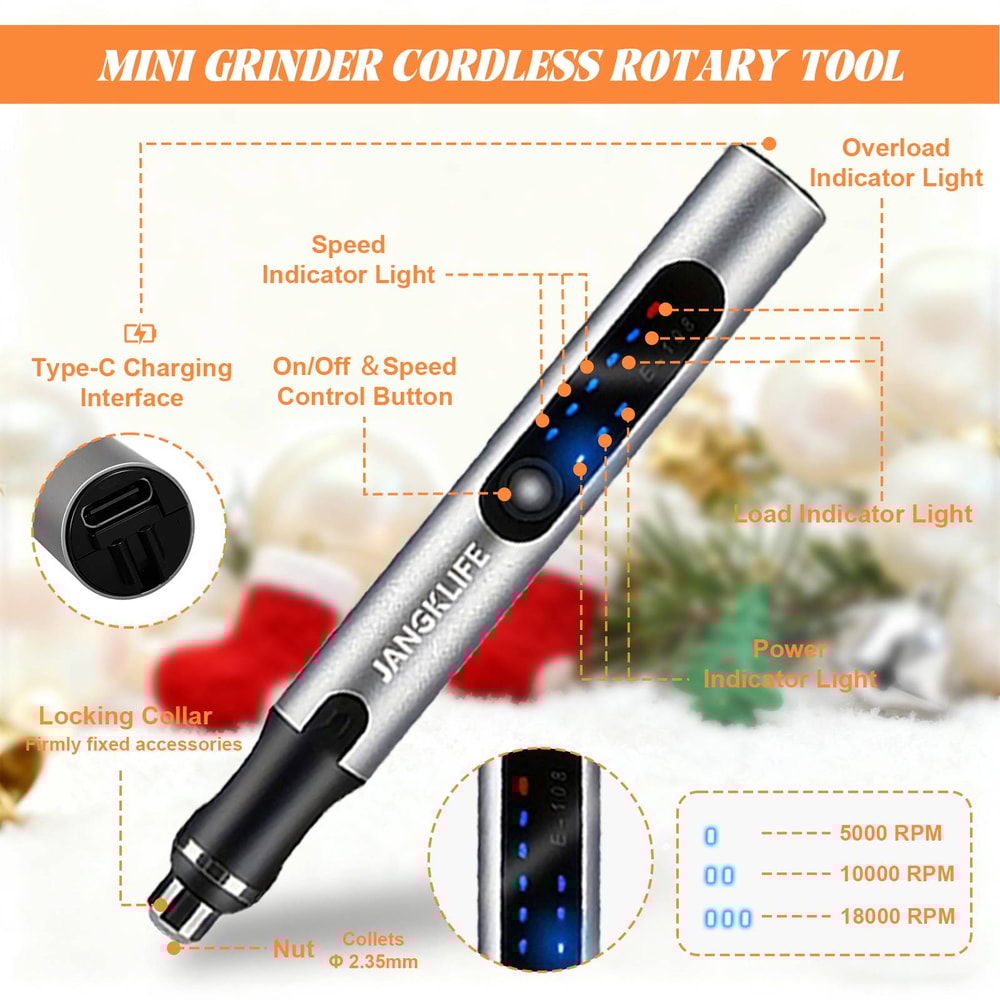 USB Cordless Rotary Tool Kit Portable Engraving Pen For Jewelry Metal Glass DIY Projects 2