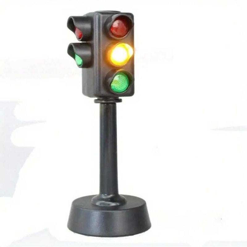Mini Traffic Signs Road Light Block Puzzle Toy Kids' Safety Education Traffic Light Set