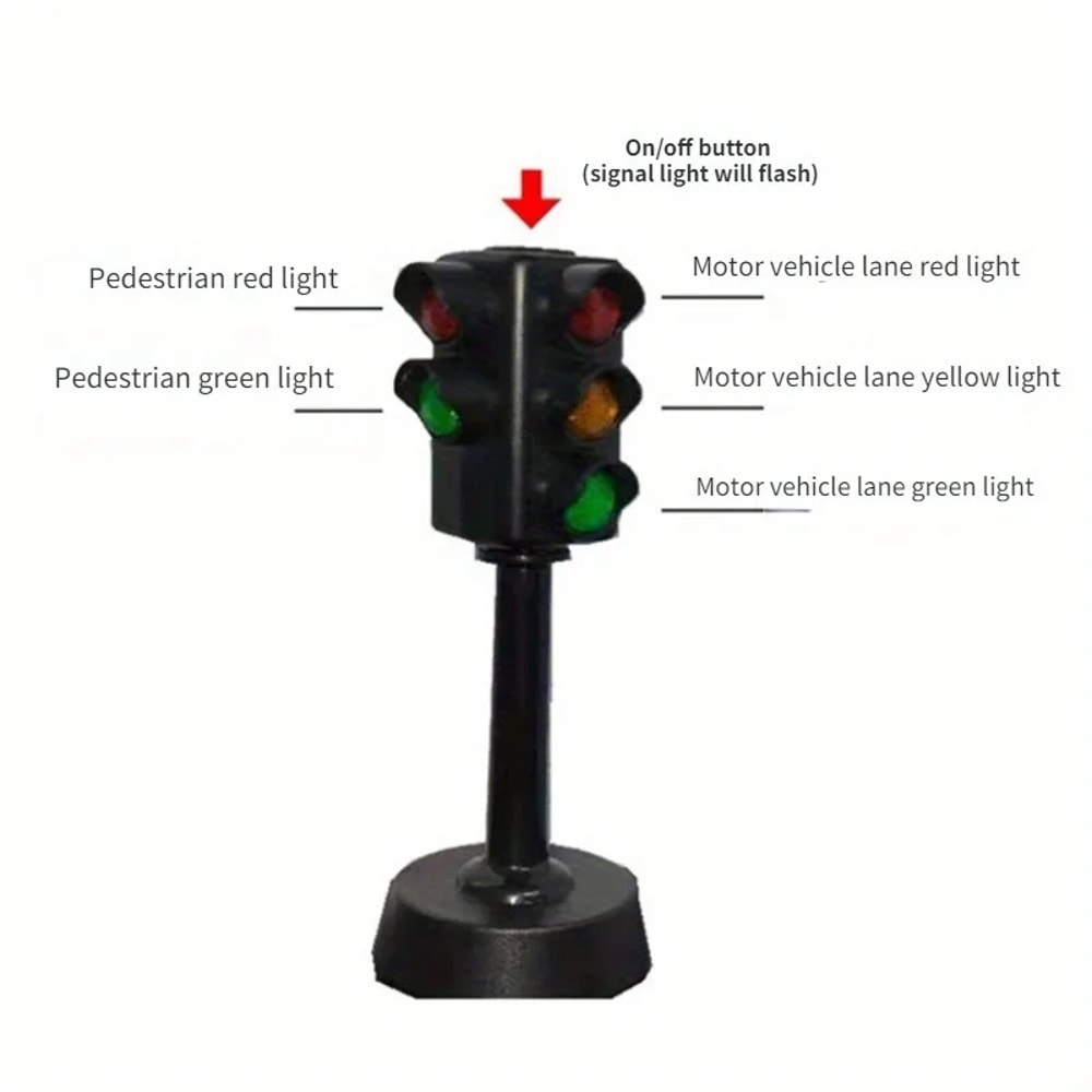 Mini Traffic Signs Road Light Block Puzzle Toy Kids' Safety Education Traffic Light Set