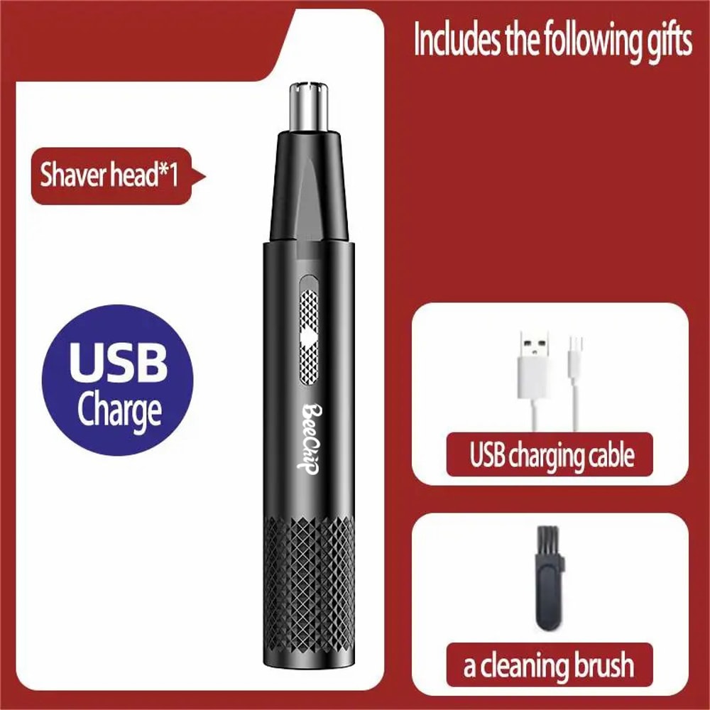 USB Rechargeable Nose Ear Hair Trimmer For Men And Women Metal Electric Shaver 3