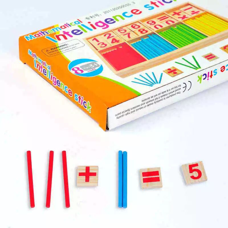 Montessori Math Learning Box Wooden Counting Sticks & Educational Arithmetic Toy for Kids