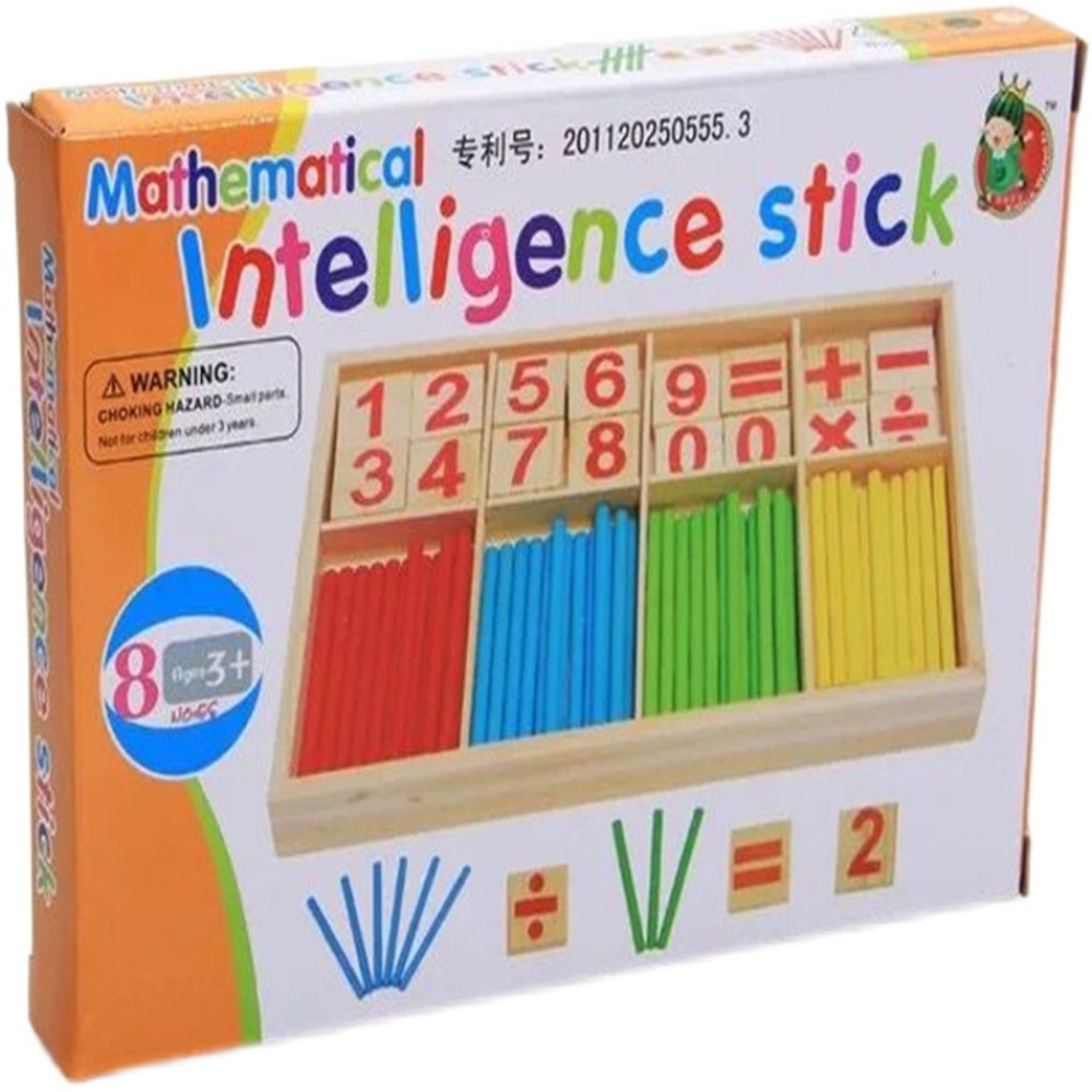 Montessori Math Learning Box Wooden Counting Sticks & Educational Arithmetic Toy for Kids