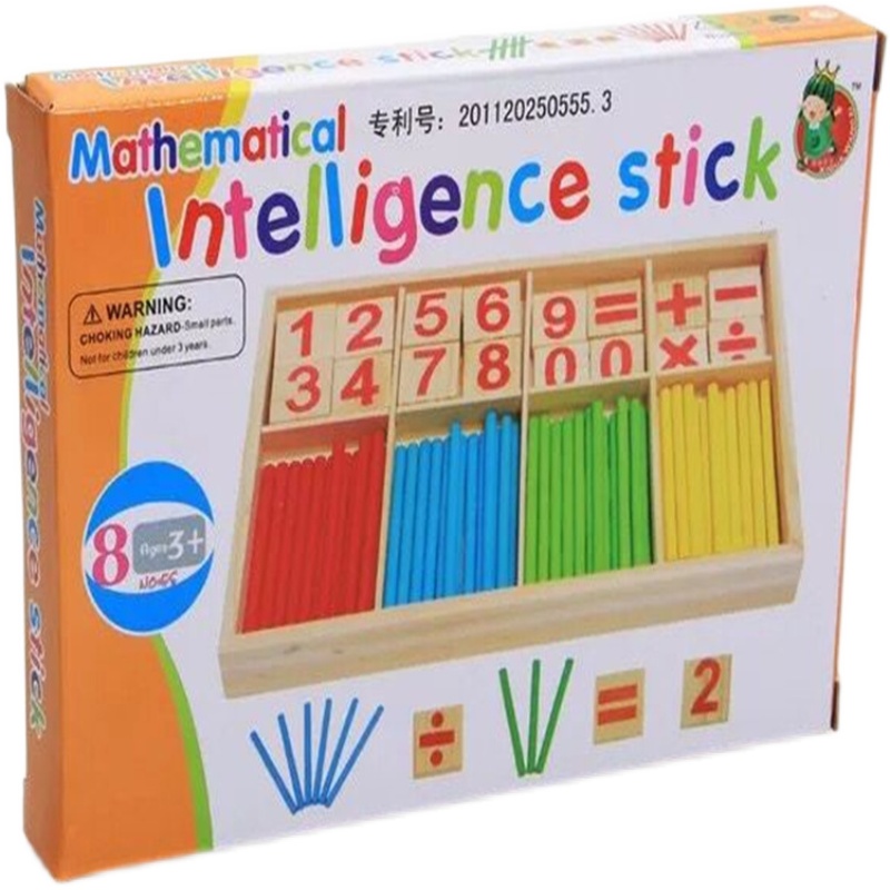 Montessori Math Learning Box Wooden Counting Sticks & Educational Arithmetic Toy for Kids