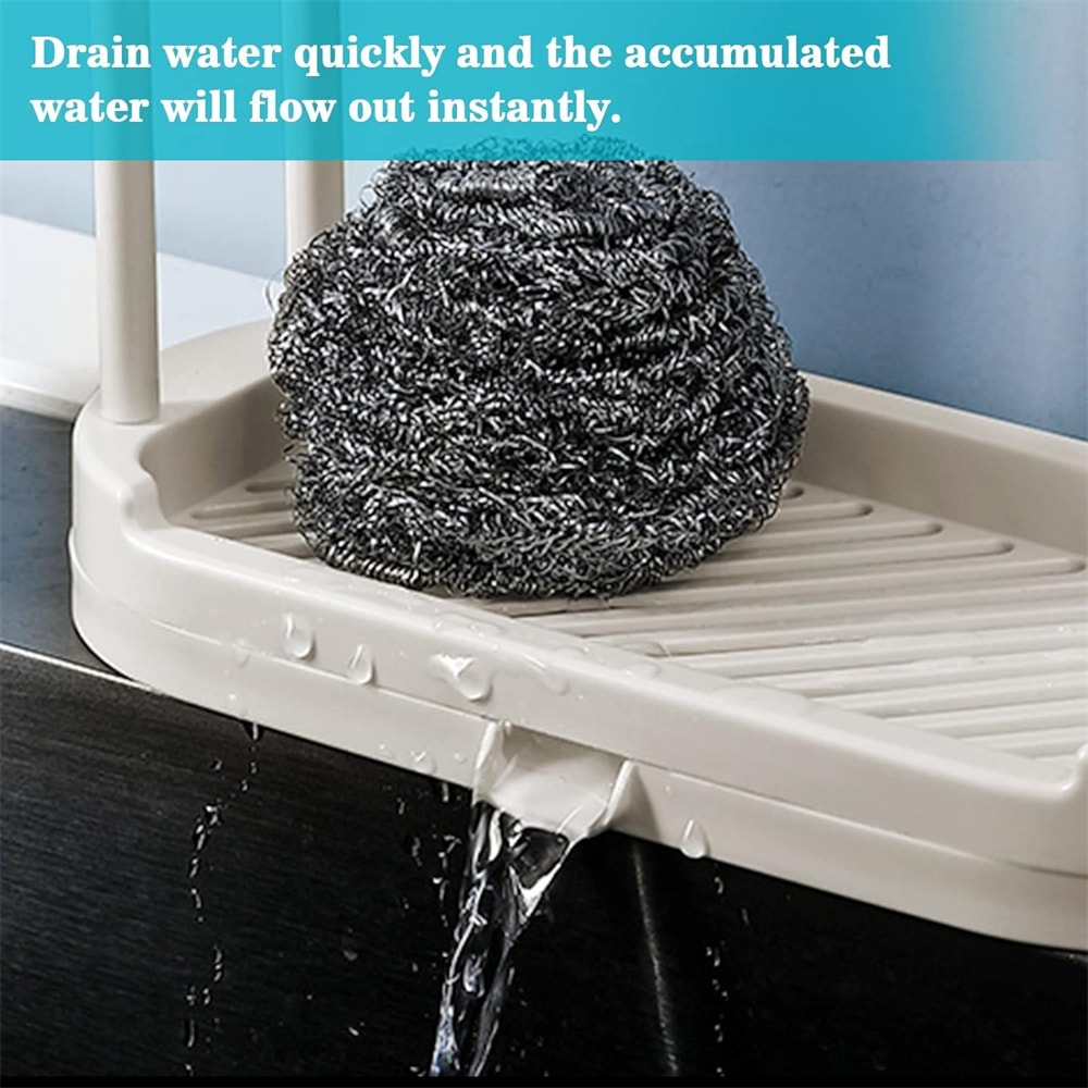 Kitchen Sink Drainage Shelf SpaceSaving Storage Basket For Sponge Rag 5
