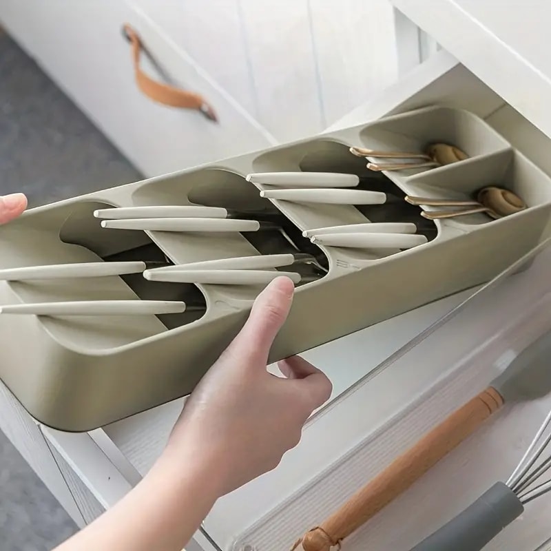 Multipurpose Cutlery Storage Tray Compartmentalized Organizer For Kitchen Drawers 1