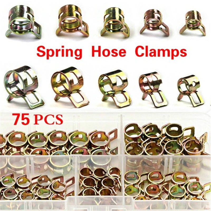 Fuel Spring Clip Hose Clamp Durable Silicon Vacuum Tube Clamp for Fuel, Oil & Water Lines