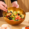 Gold Stainless Steel Salad & Ramen Bowl Large Capacity Kitchen Food Container