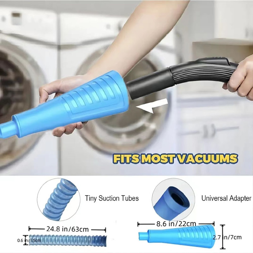 Bendable Dryer Vent Cleaner Kit Vacuum Attachment with Guide Wire & Lint Remover Hose