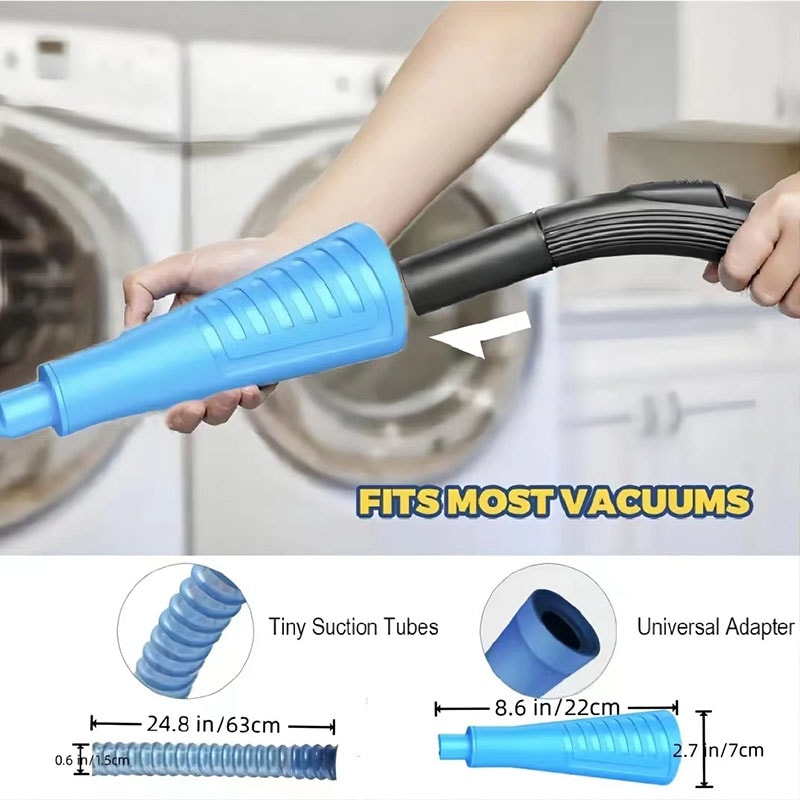 Bendable Dryer Vent Cleaner Kit Vacuum Attachment with Guide Wire & Lint Remover Hose