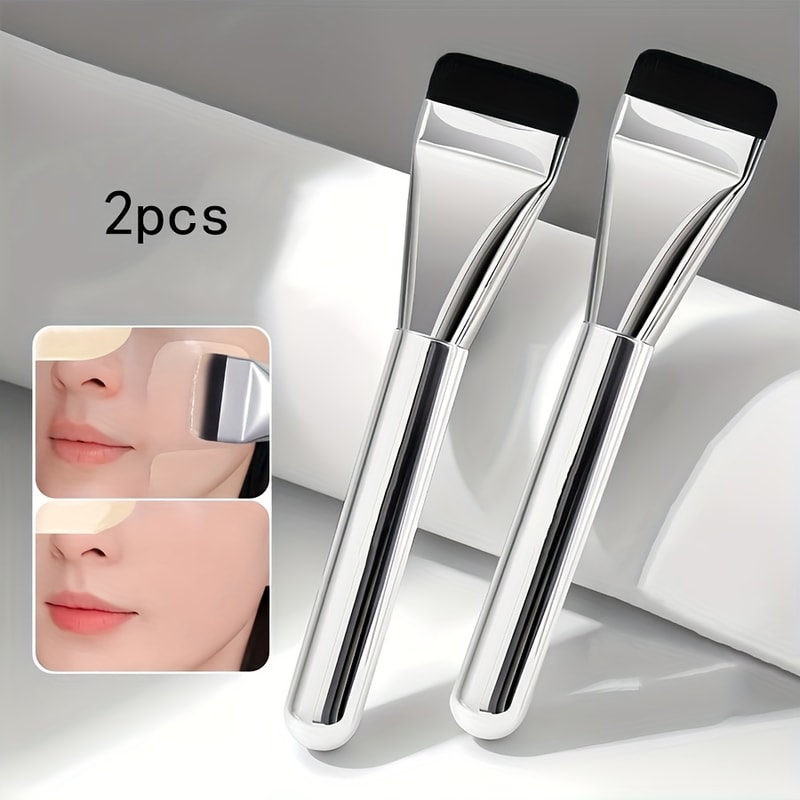 Multi-Use Hypoallergenic Oval Foundation Brush for Face Contouring Ultra-Fine Nylon Bristles
