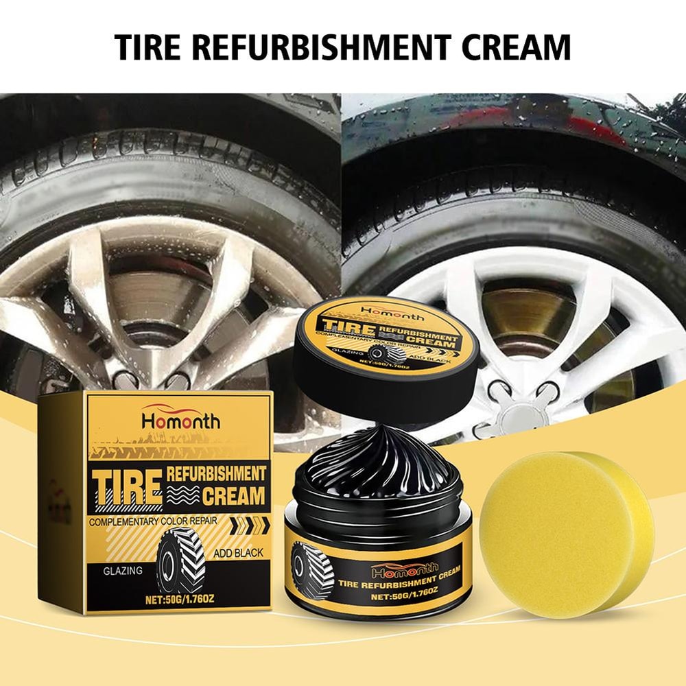 Coating Wax for Tires & Rubber Parts Shine, Anti-Aging, and Protection Cream for Auto Tires and Parts