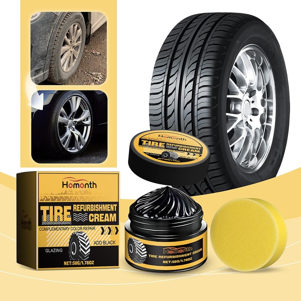 Coating Wax for Tires & Rubber Parts Shine, Anti-Aging, and Protection Cream for Auto Tires and Parts
