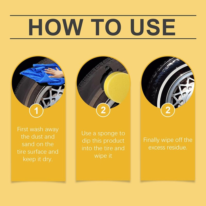 Coating Wax for Tires & Rubber Parts Shine, Anti-Aging, and Protection Cream for Auto Tires and Parts