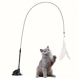 interactive bell & feather wand suction cup pole for exciting cat playtime ultimate toy for fun adventures