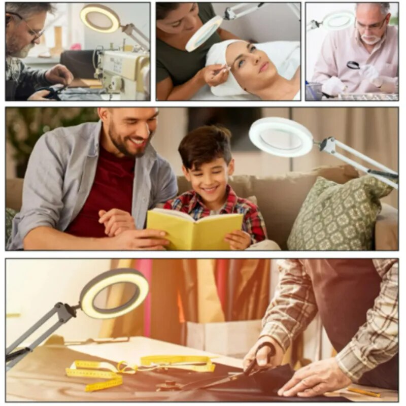 Magnifying Glass For Soldering Skincare And Table Lamp Repair Adjustable LED Light 5