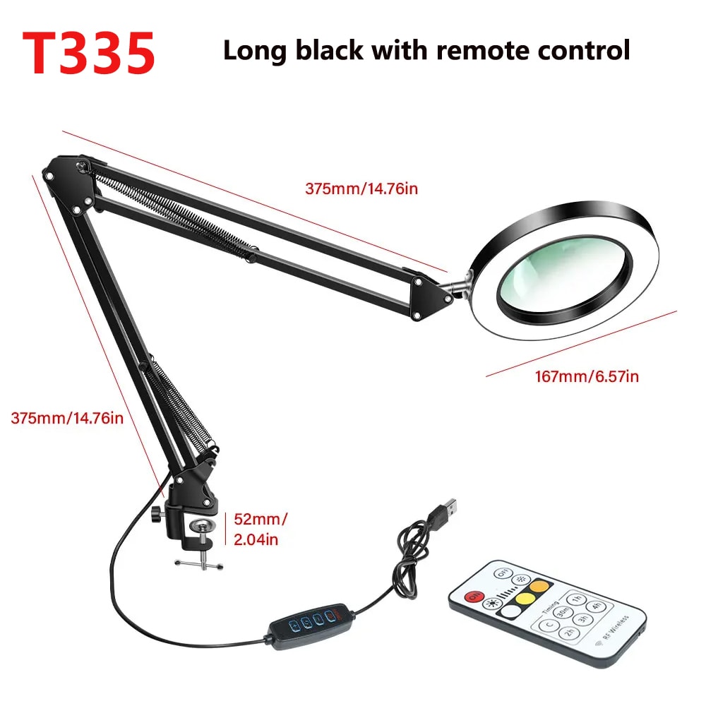 Magnifying Glass for Soldering, Skincare, and Table Lamp Repair - Adjustable LED Light