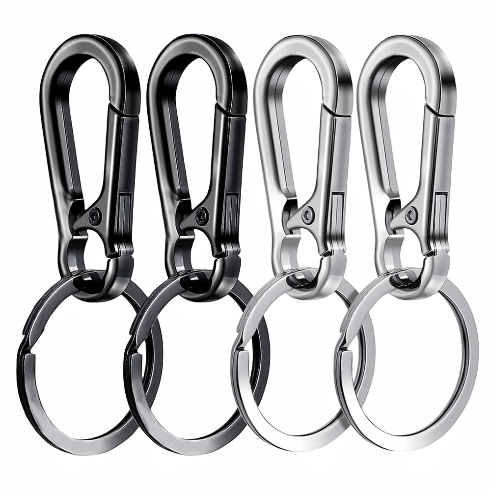 Durable Metal Carabiner Clip Keychain Sturdy Hook Holder for Car Keys, Key Rings & Organizers