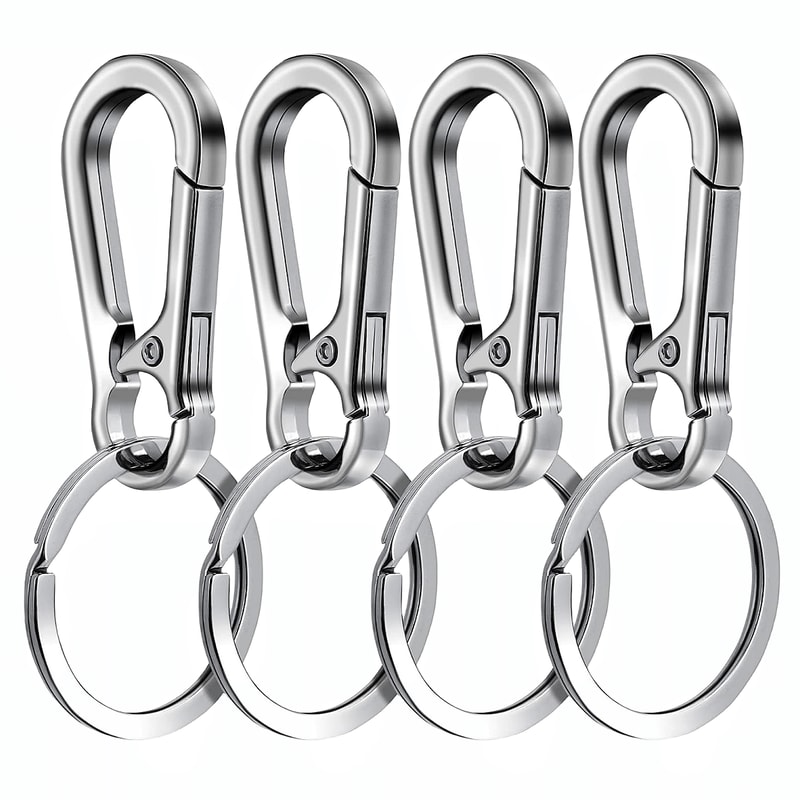 Durable Metal Carabiner Clip Keychain Sturdy Hook Holder for Car Keys, Key Rings & Organizers