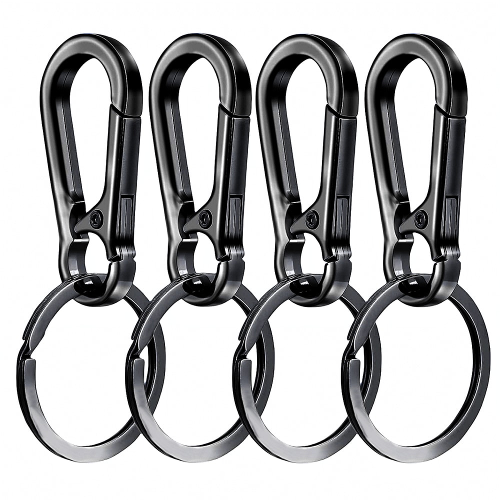 Durable Metal Carabiner Clip Keychain Sturdy Hook Holder for Car Keys, Key Rings & Organizers