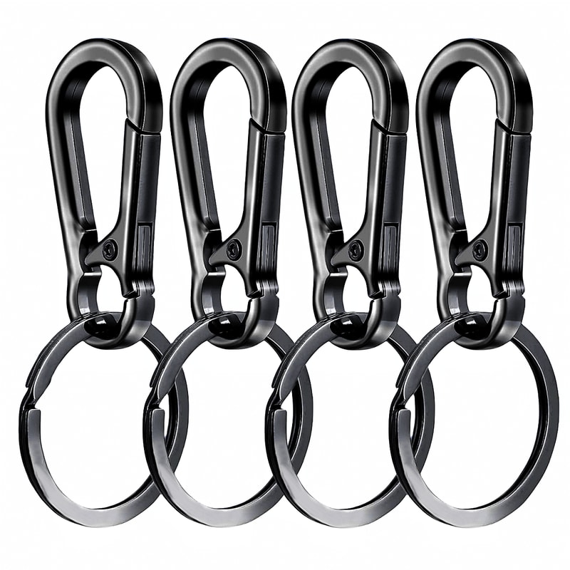 Durable Metal Carabiner Clip Keychain Sturdy Hook Holder for Car Keys, Key Rings & Organizers