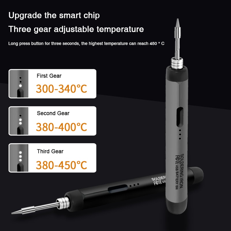 Portable USB Soldering Iron Set Mini Adjustable Temperature TypeC Interface 2