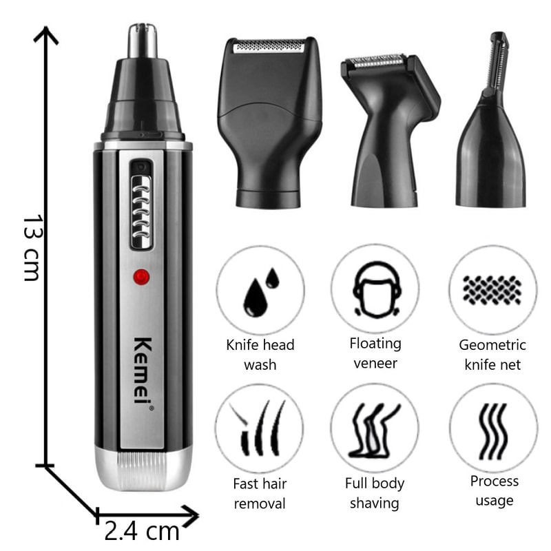Rechargeable Nose & Beard Trimmer for Men Precision Ear & Eyebrow Hair Remov